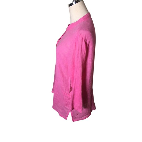 Click CMC Top Women's Size XL Pink Button Up Long Sleeve Round Neck - Picture 3 of 7